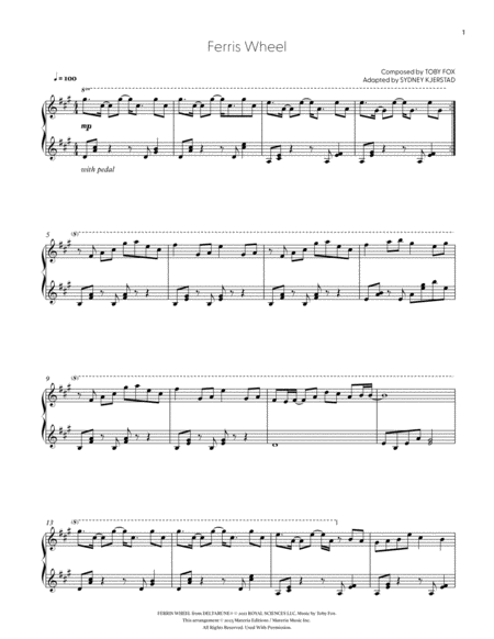Ferris Wheel (DELTARUNE Chapter 2 - Piano Sheet Music)