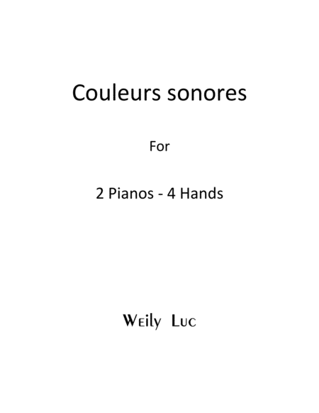 "Couleurs sonores" for two pianos four hands image number null