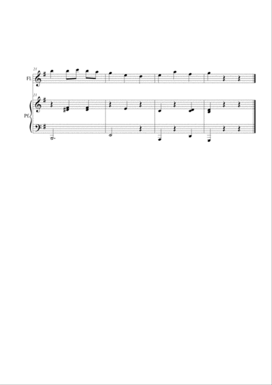 Auguri di Buon Natale. Flute and piano Flute Solo scores gallery preview page 2