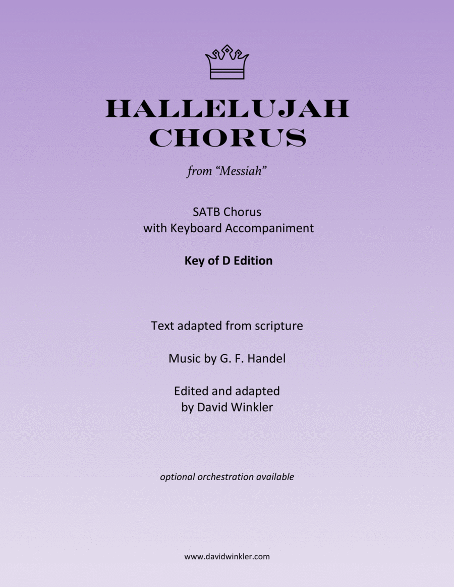 Hallelujah Chorus (SATB, key of D) 4-Part scores gallery preview page 1