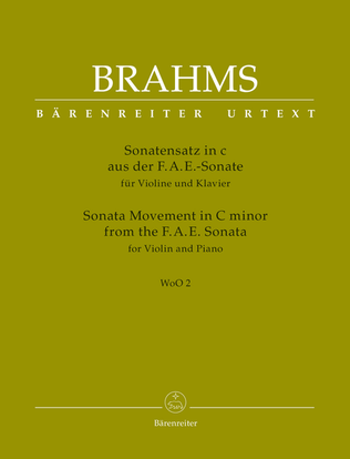 Book cover for Sonata Movement from the F.A.E. Sonata for Violin and Piano in C minor WoO 2