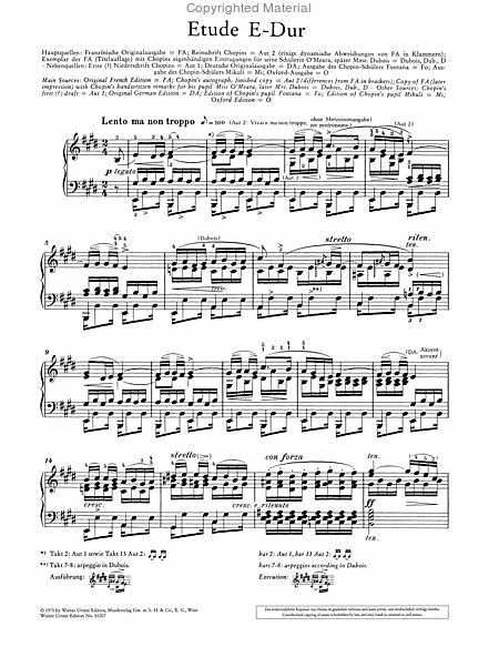 Etude in E major, op. 10, no. 3