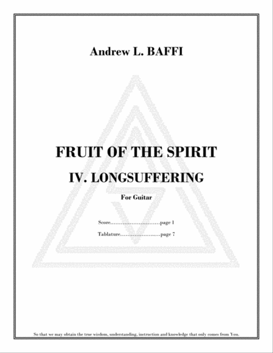 FRUIT OF THE SPIRIT: IV. LONGSUFFERING Guitar Tablature scores gallery preview page 3