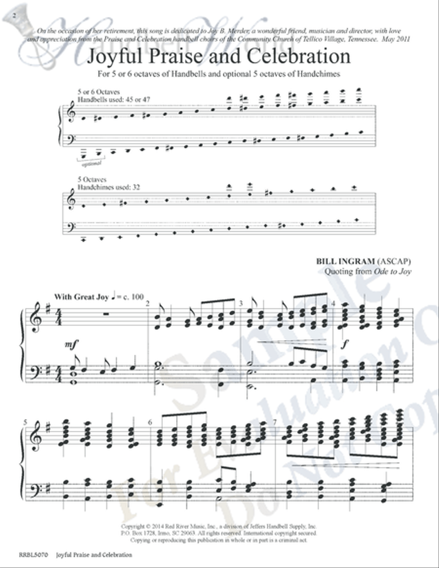 Joyful Praise and Celebration 5-Octaves scores gallery preview page 2