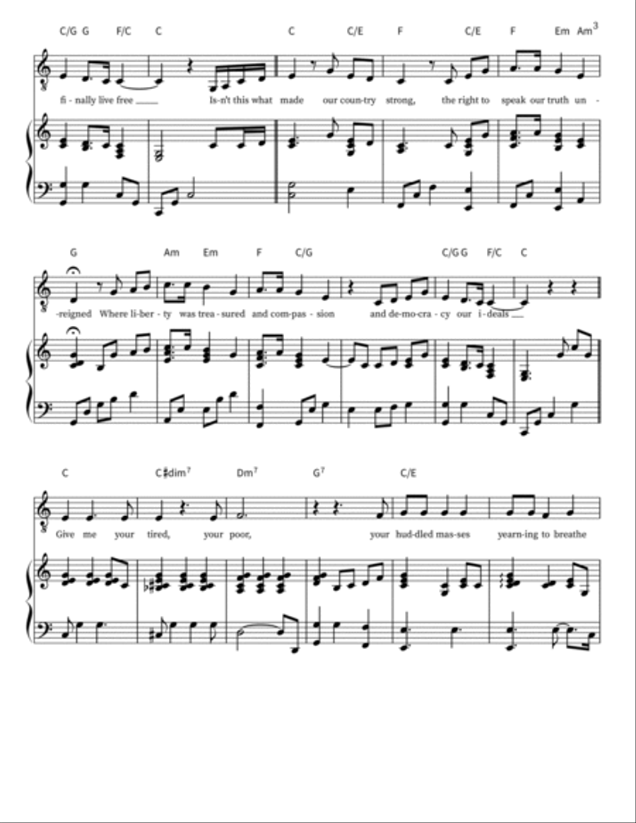 Give Me your tired, your poor Piano Solo scores gallery preview page 3