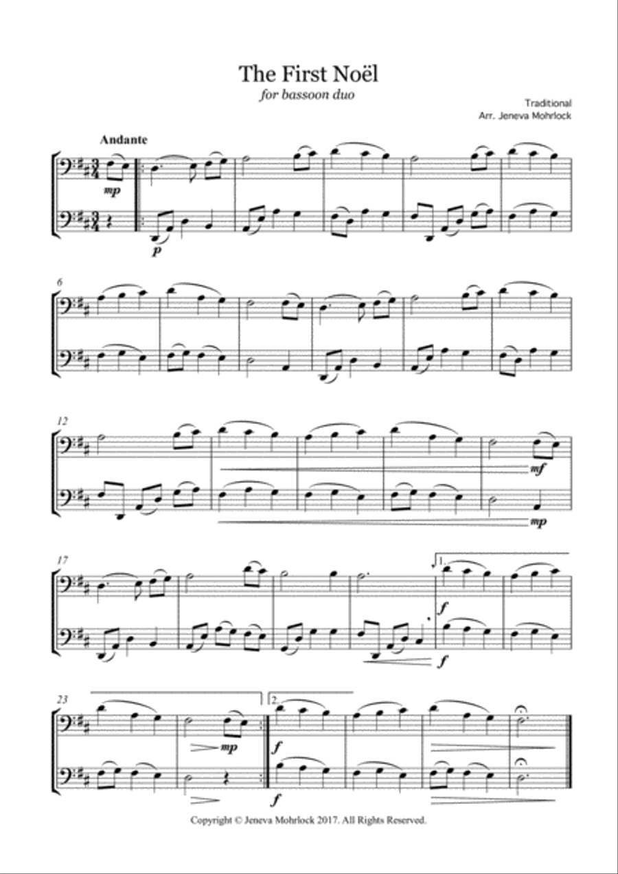 The First Noel Woodwind Duet scores gallery preview page 1