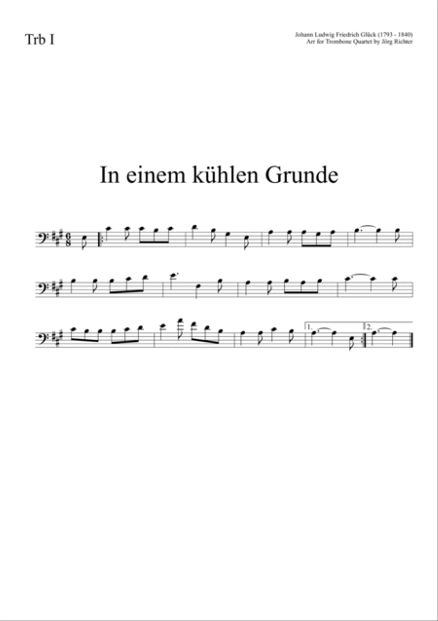In einem kühlen Grunde for Trombone Quartet Brass Quartet scores gallery preview page 3