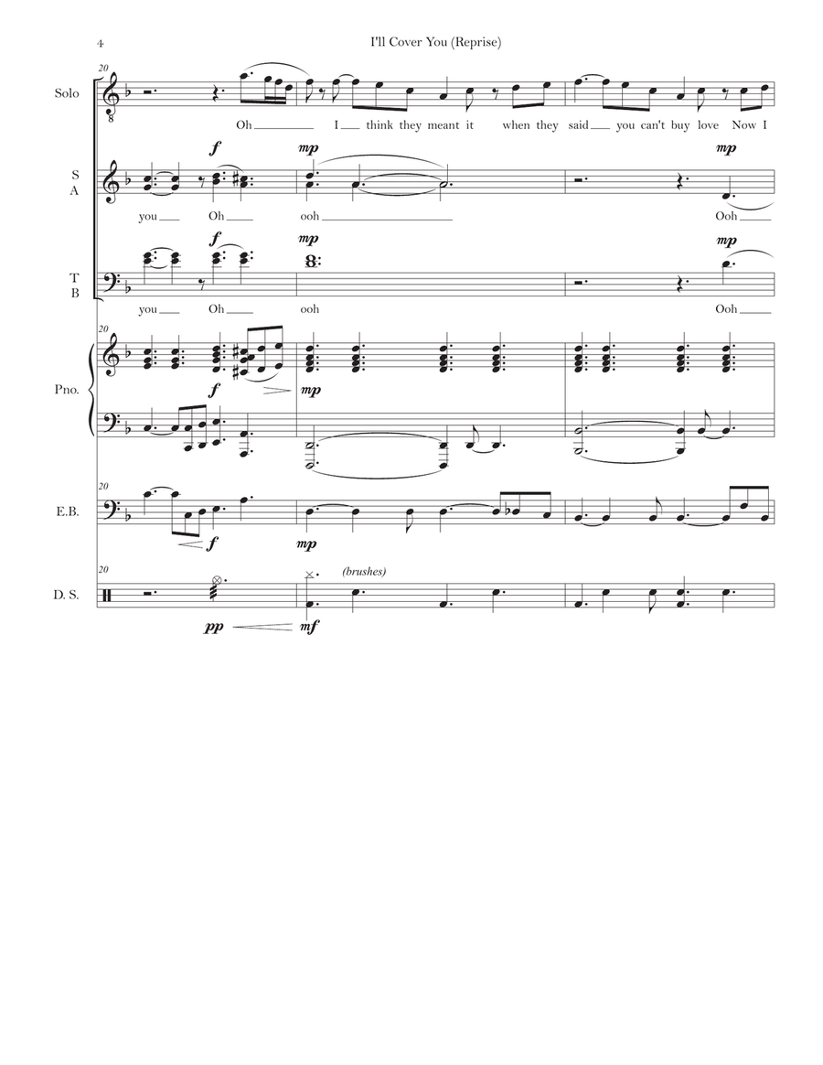 I'll Cover You - Reprise I'll Cover You - Reprise 4-Part scores gallery preview page 4
