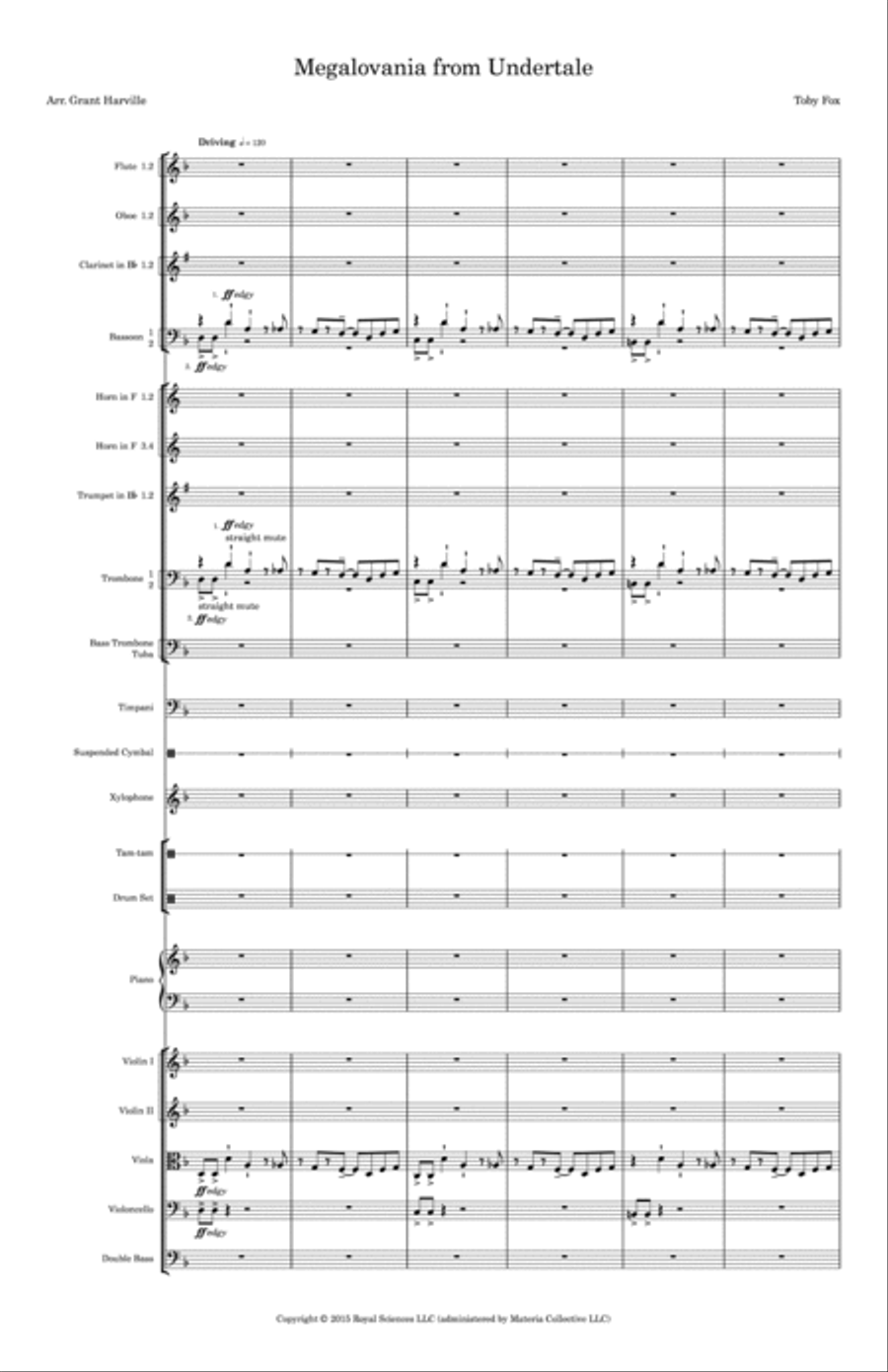 Megalovania Full Orchestra scores gallery preview page 2