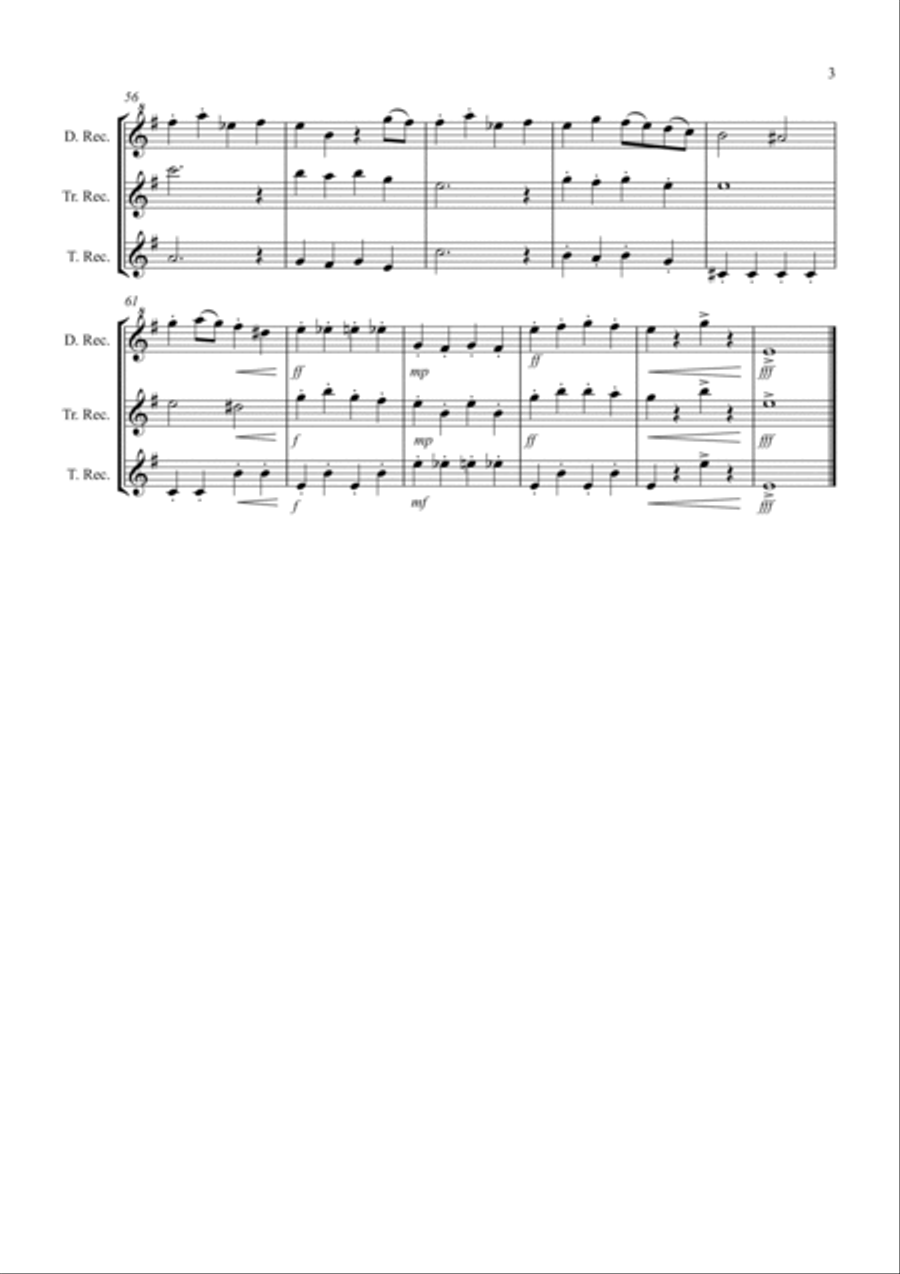Symphony No.40 (1st movement) for Recorder Trio Small Ensemble scores gallery preview page 3