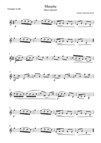 Johann Sebastian Bach - Musette (Brass Quintet) image number null