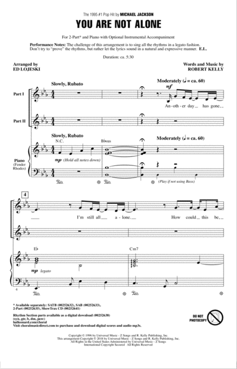 You Are Not Alone 2-Part scores gallery preview page 1