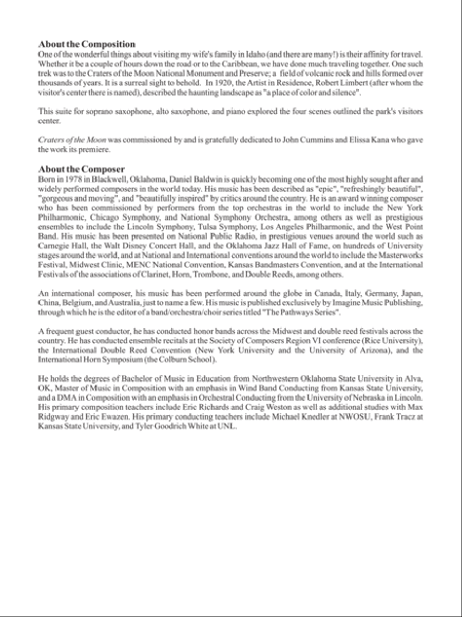 Craters of the Moon Soprano Saxophone scores gallery preview page 2
