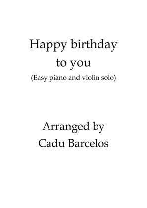 Book cover for Happy Birthday to you Easy Piano and violin solo