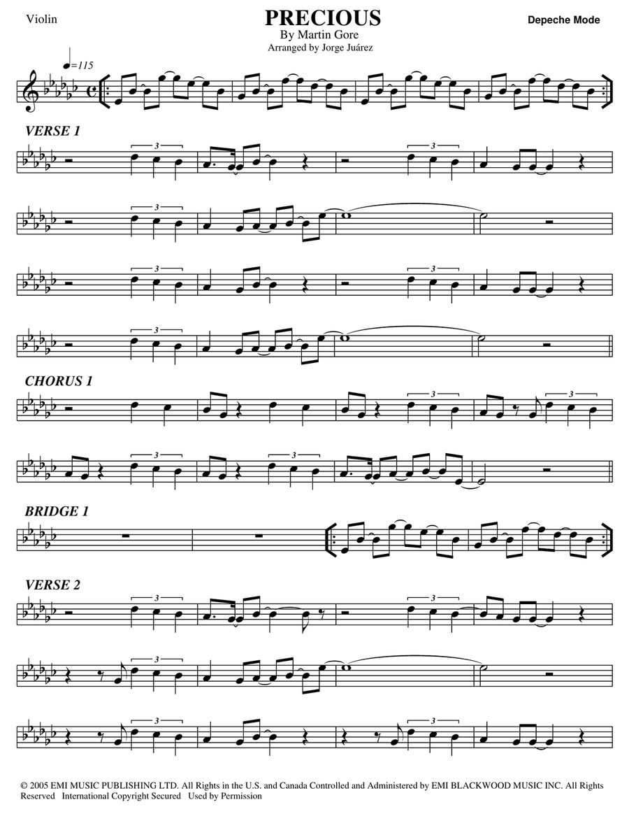 Precious Precious Violin Solo scores gallery preview page 1