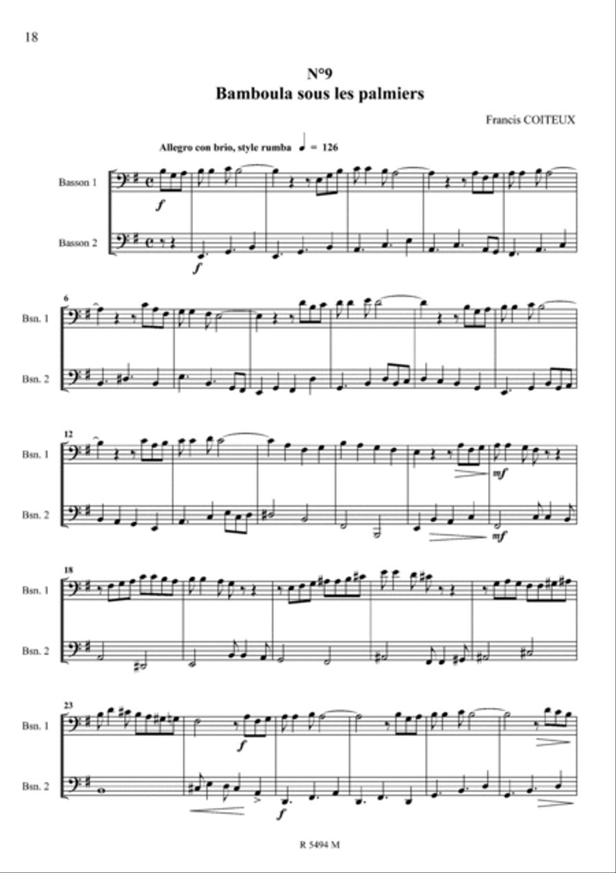 Jeux de plage à marée basse 12 duos pour bassons Bassoon scores gallery preview page 10