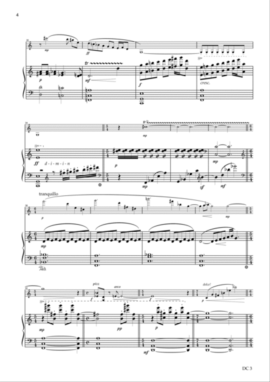 Cavatina for violin and piano Violin Solo scores gallery preview page 4