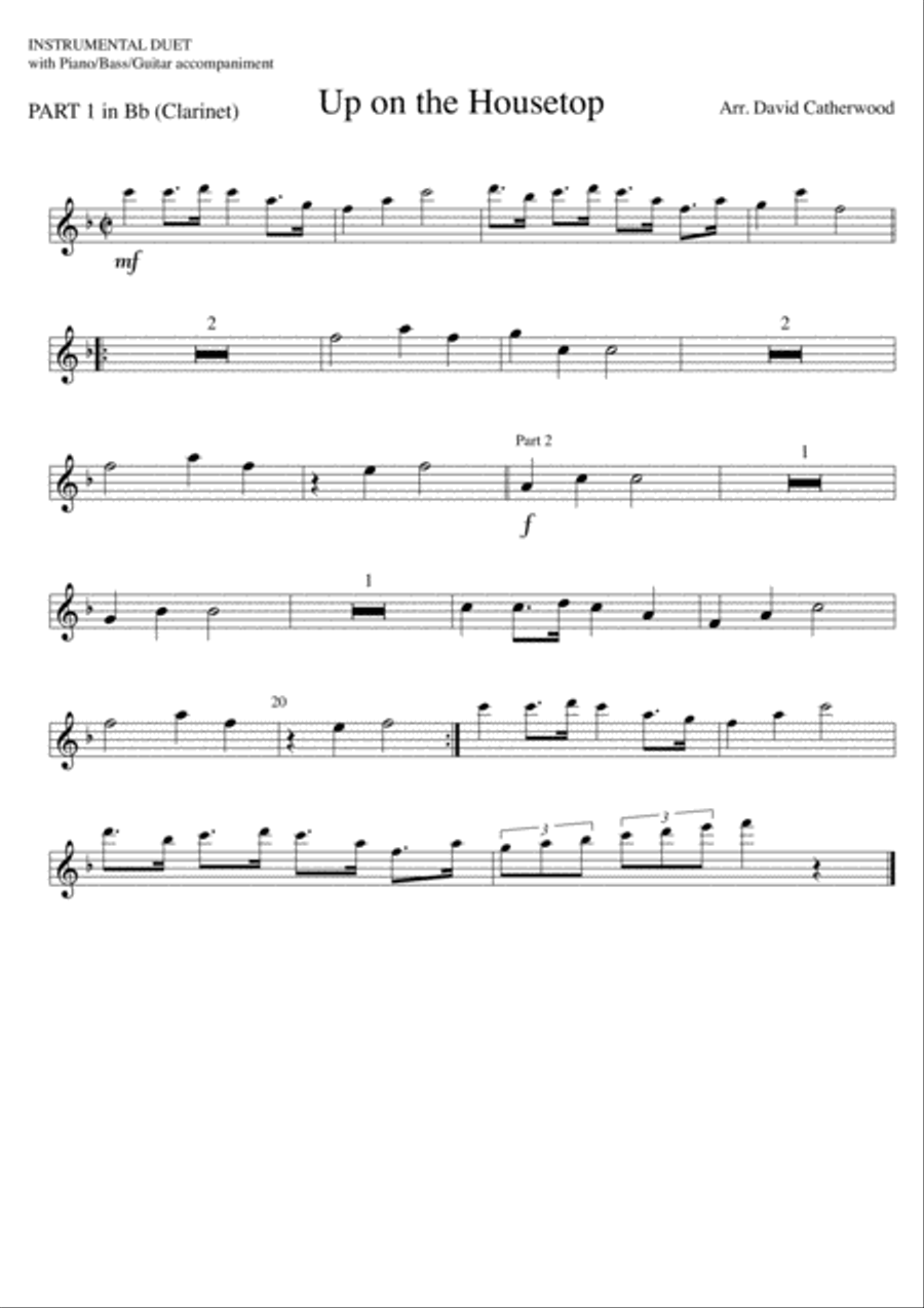 Instrumental Duet - Up on the Housetop Piano scores gallery preview page 2