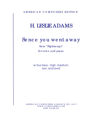 [Adams] Sence You Went Away