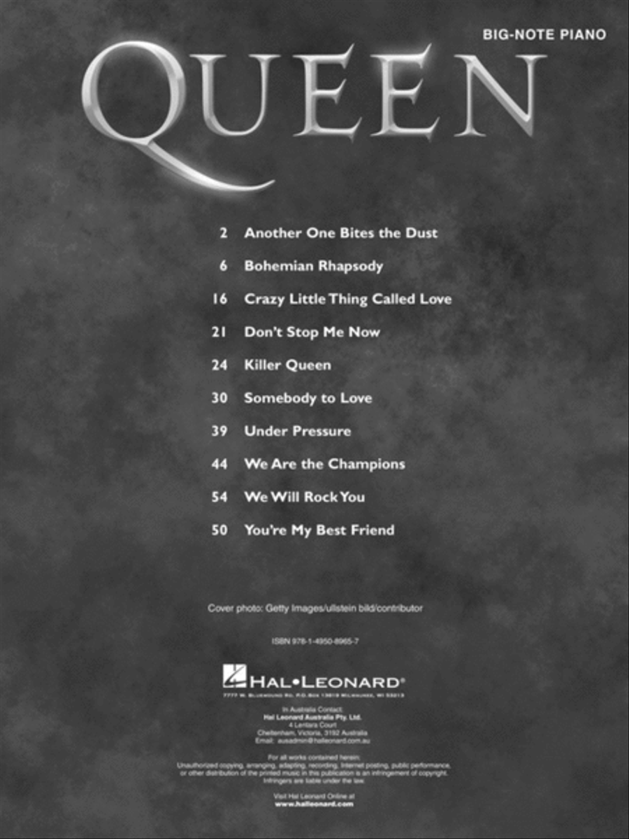 Queen for Big-Note Piano Easy Piano scores gallery preview page 2