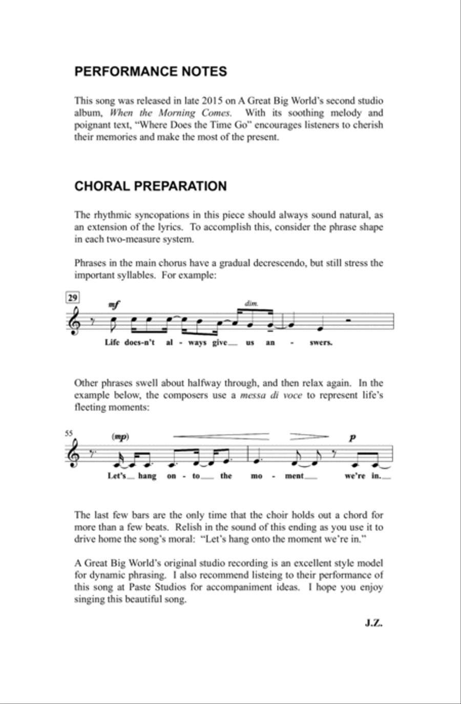 Where Does The Time Go? 4-Part scores gallery preview page 2