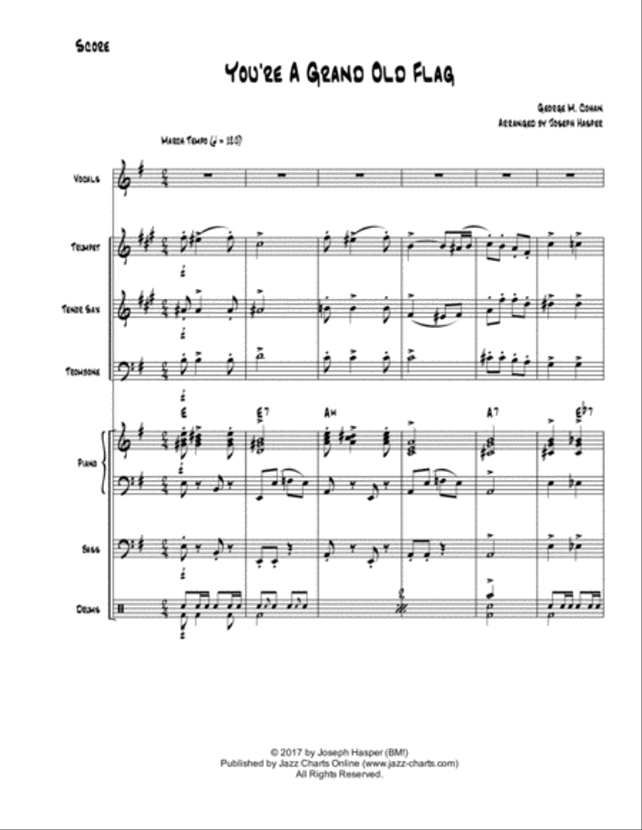 You're A Grand Old Flag (Vocal Solo and Jazz Combo) Jazz Ensemble scores gallery preview page 3