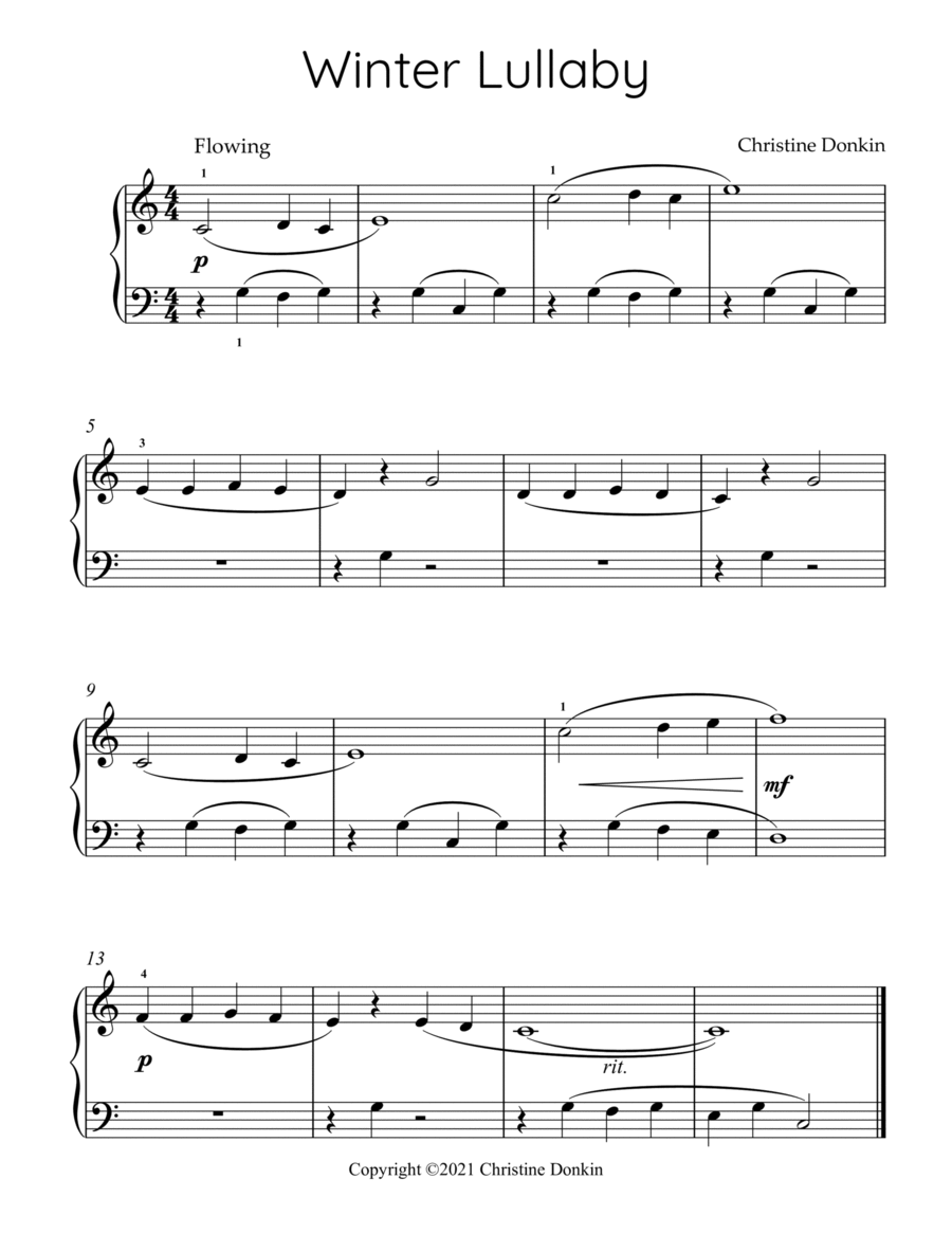 Winter Lullaby Winter Lullaby Piano Solo scores gallery preview page 1