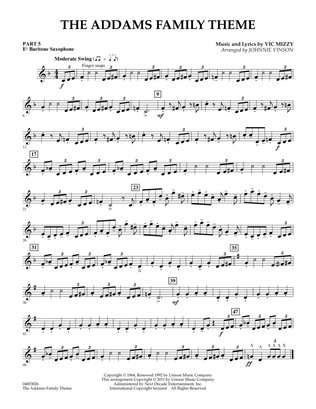 The Addams Family Theme - Pt.5 - Eb Baritone Saxophone