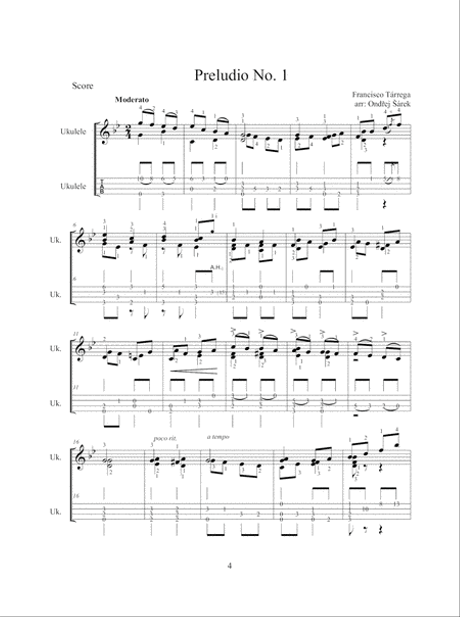 Francisco Tarrega for Ukulele Ukulele scores gallery preview page 5