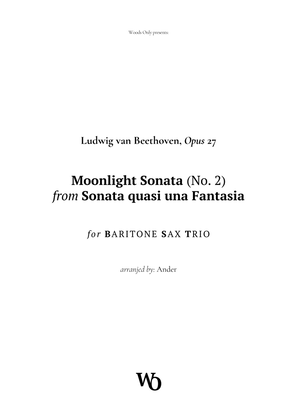 Book cover for Moonlight Sonata by Beethoven for Baritone Sax Trio