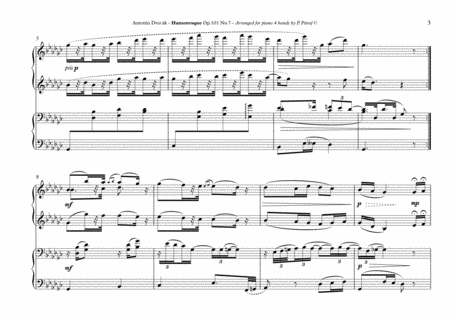 A. Dvorak - Humoresque Op.101 No.7 - 1 piano 4 hands image number null