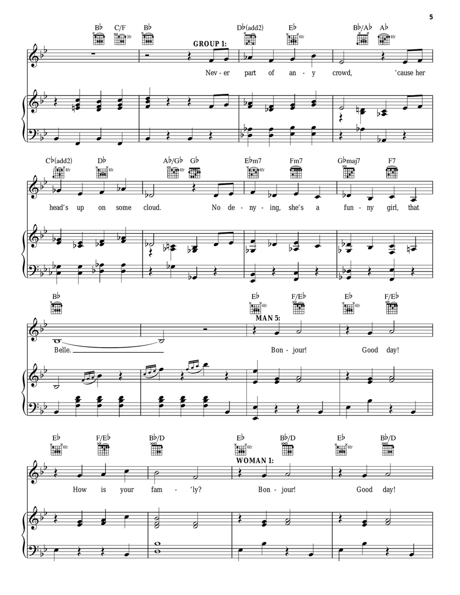 Belle (from Beauty And The Beast) Piano, Vocal, Guitar scores gallery preview page 5