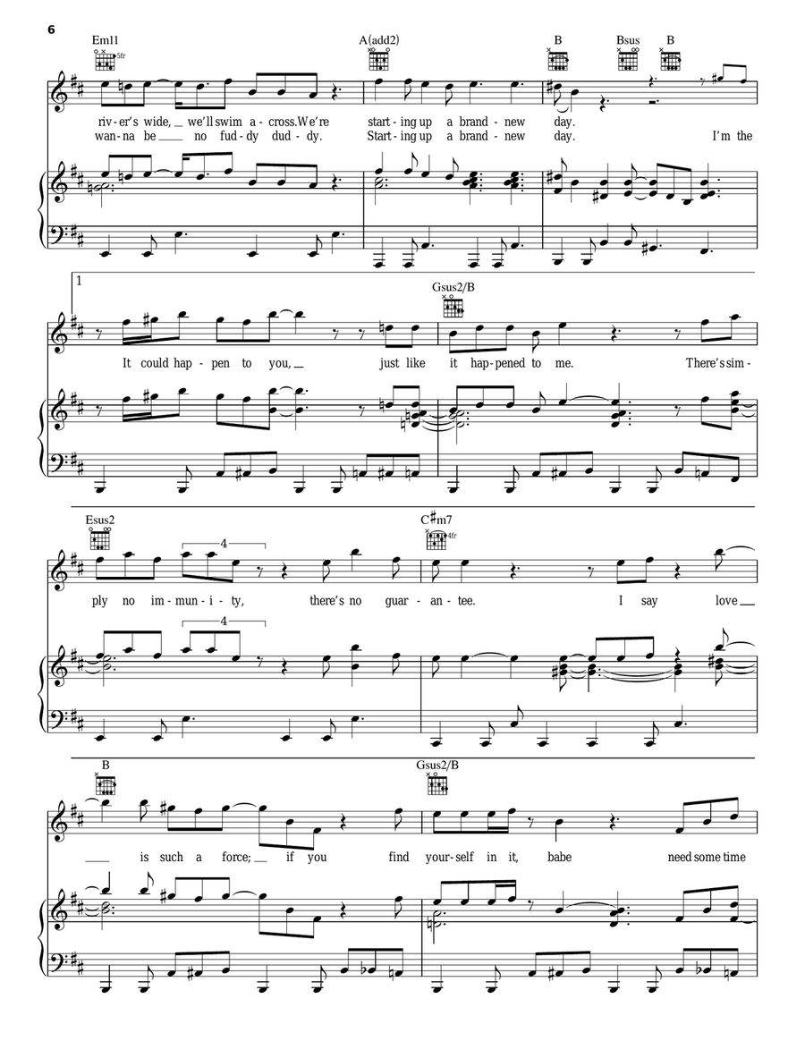 Brand New Day Piano, Vocal, Guitar scores gallery preview page 6