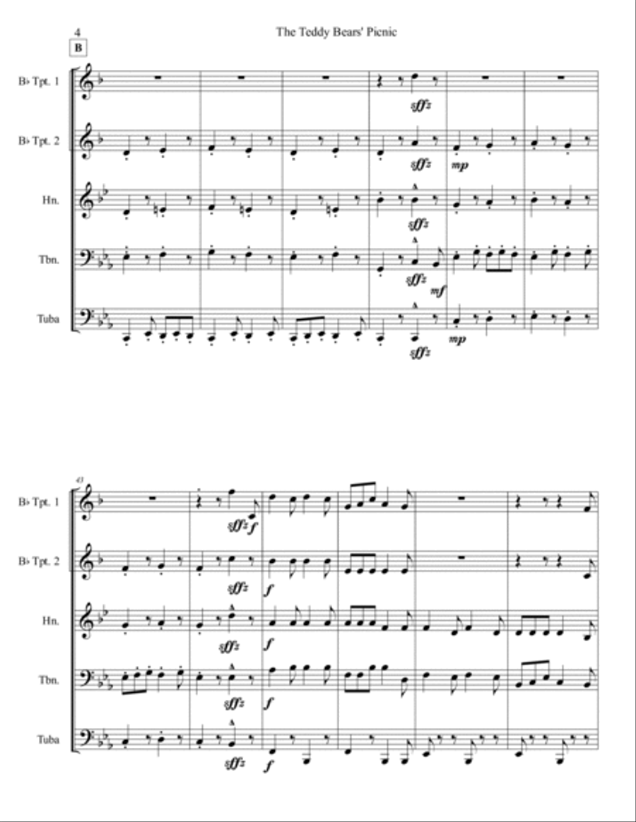 Teddy Bears’ Picnic Brass Ensemble scores gallery preview page 5