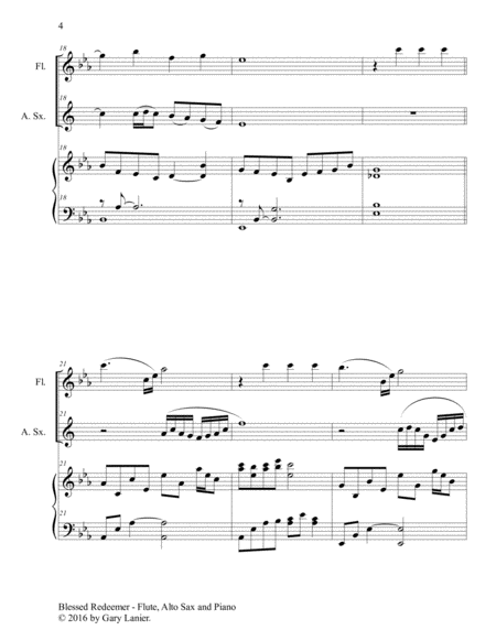 3 FAVORITE HYMNS (Trio - Flute, Alto Sax & Piano with Score/Parts) image number null