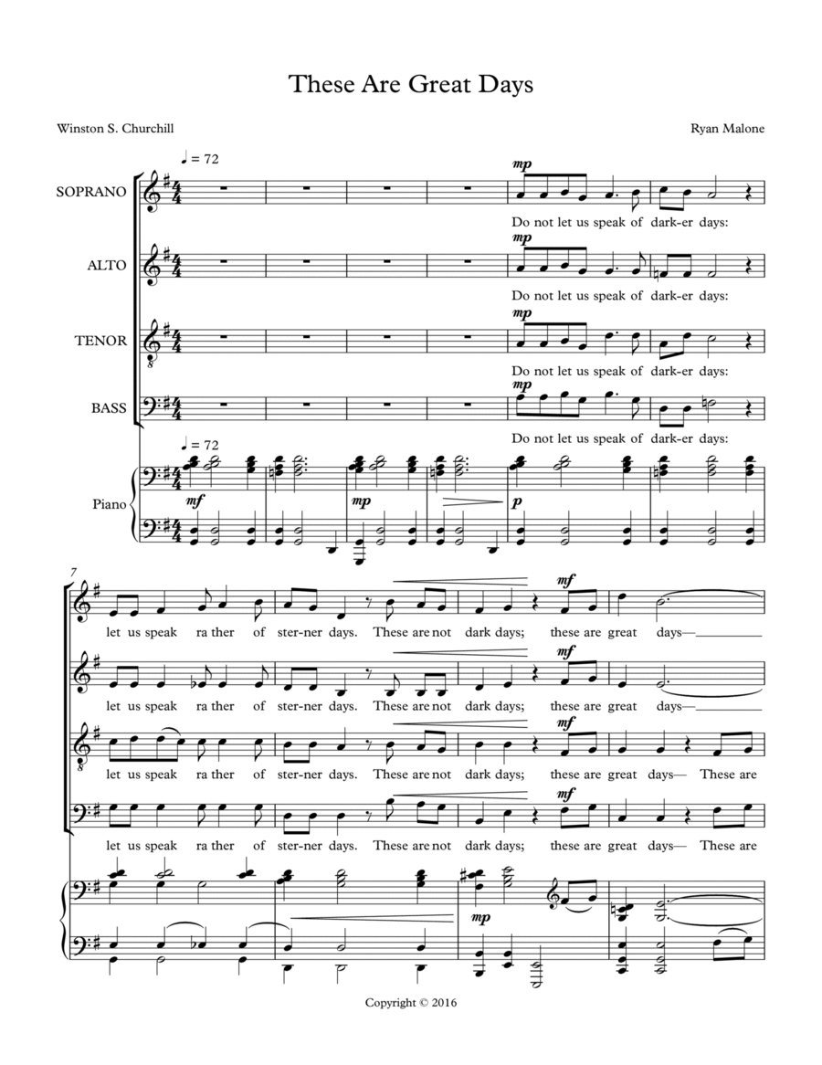 These Are Great Days These Are Great Days 4-Part scores gallery preview page 1