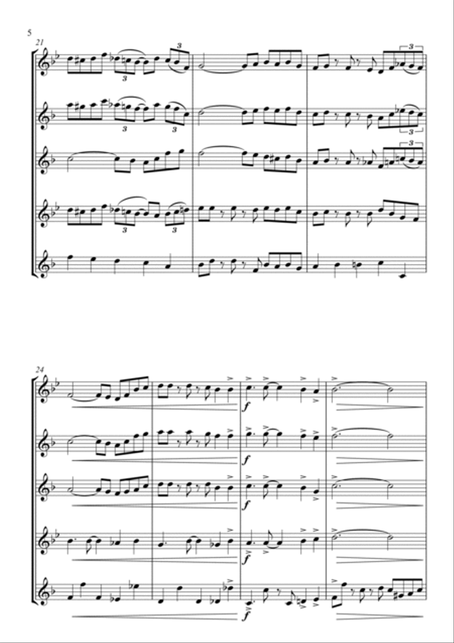 Battle Hymn of the Republic - a Jazz Arrangement - for Saxophone Quartet Saxophone Quartet scores gallery preview page 6