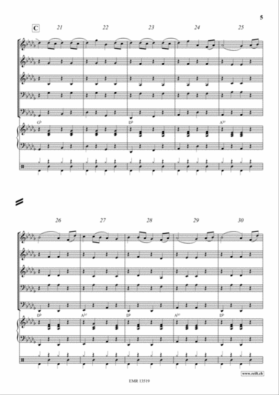 Radetzky March Woodwind Quintet scores gallery preview page 5