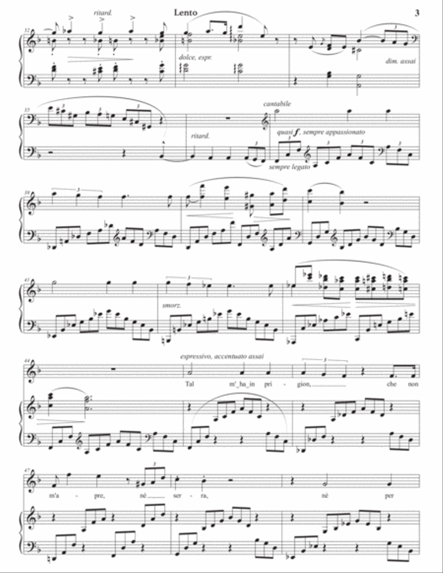 LISZT: Pace non trovo, S. 270 (first version, transposed to F major) Voice scores gallery preview page 4