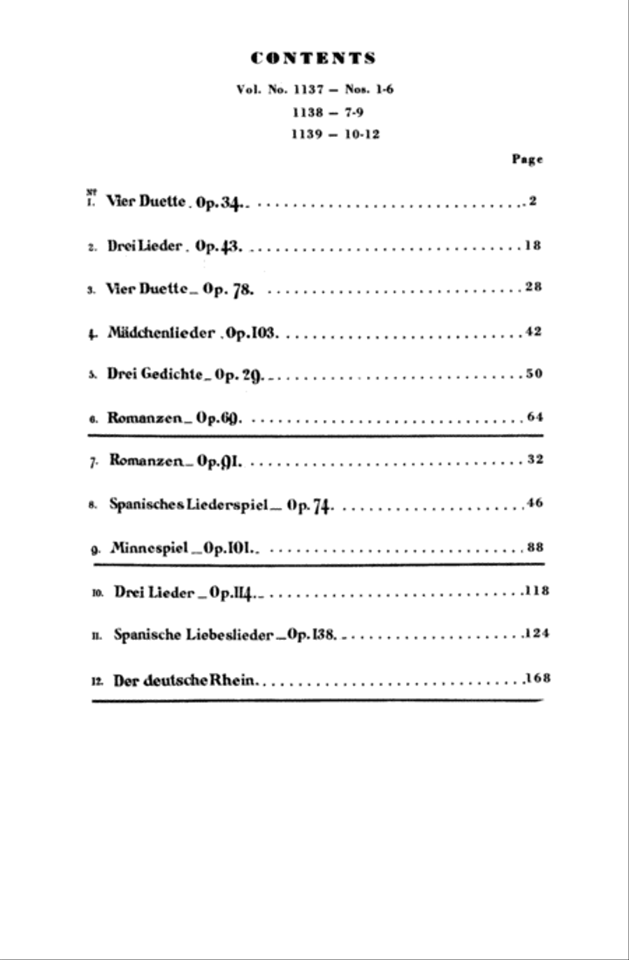 Various Choral Works -- Romances, Op. 91, Nos. 7-12; Spanish Songs, Op. 74; Minnespiel, Op. 101 Choir scores gallery preview page 4