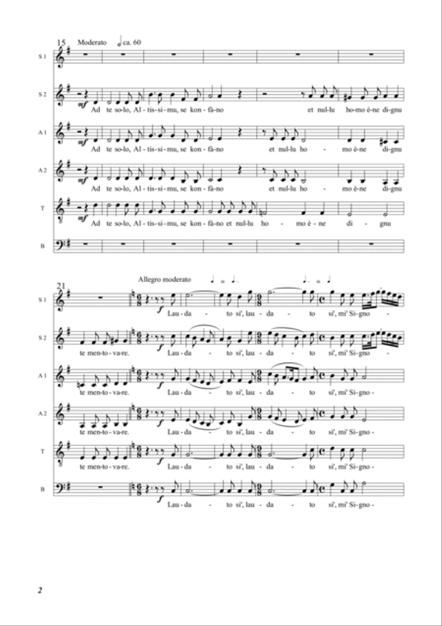 Il Cantico delle Creature A Cappella scores gallery preview page 2