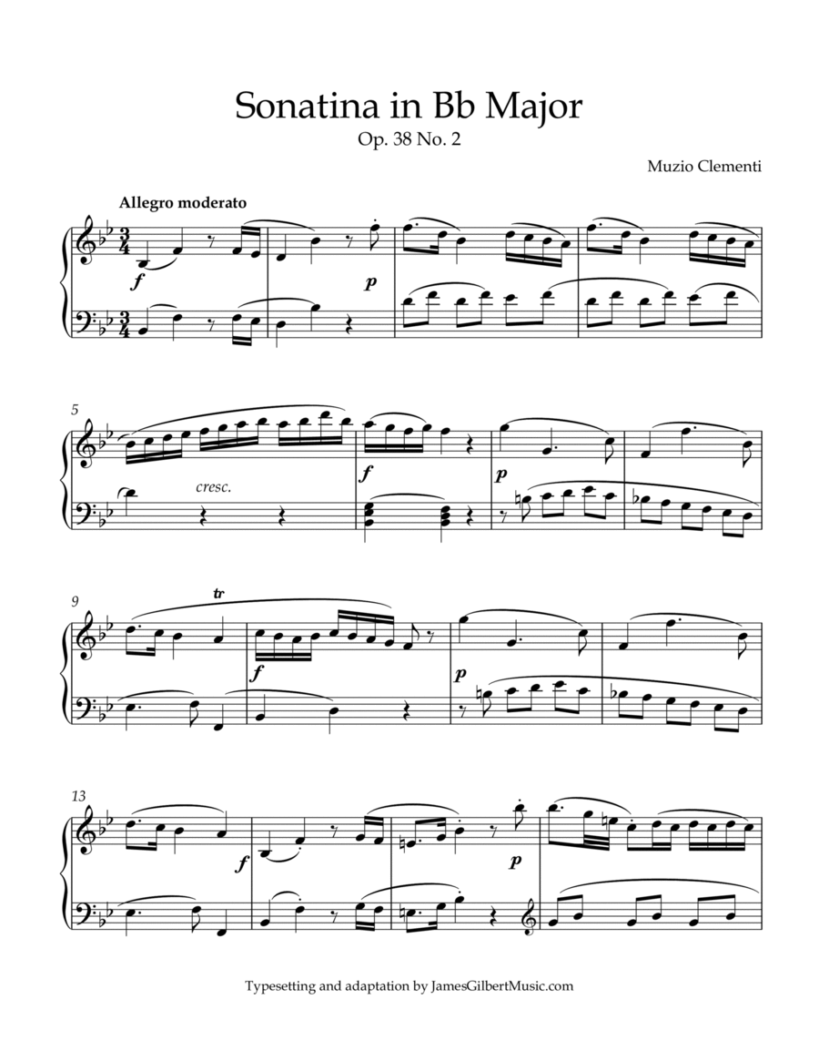 Sonatina Opus 38, Number 2 Piano Method scores gallery preview page 1