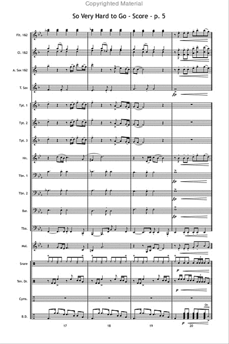 So Very Hard to Go So Very Hard to Go Marching Band scores gallery preview page 6