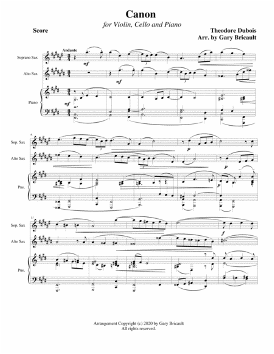 Canon Woodwind Duet scores gallery preview page 1