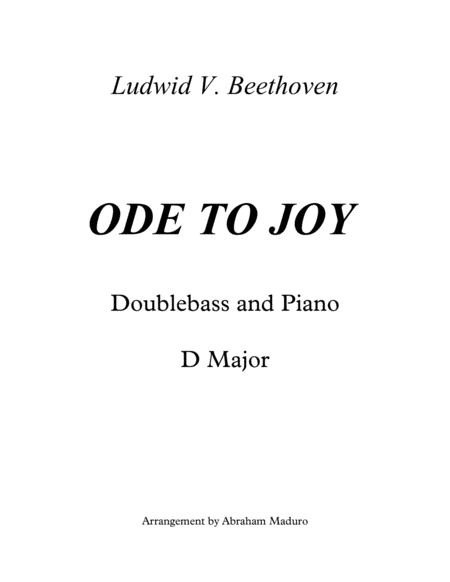 Ode To Joy Doublebass and Piano image number null