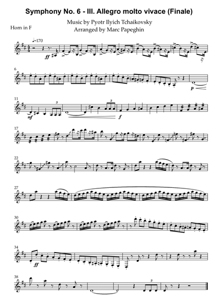 Symphony No. 6 - III. Allegro molto vivace (Finale)