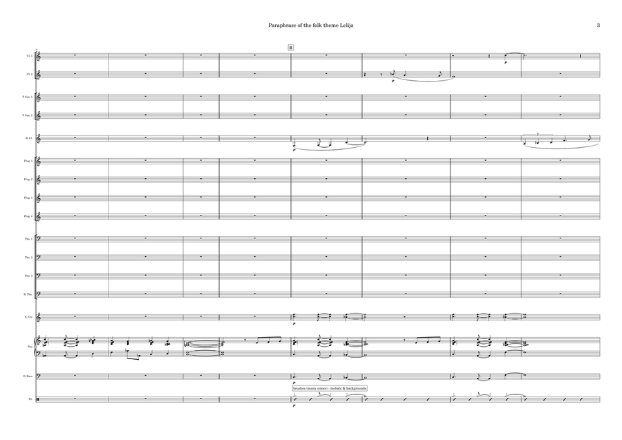 Paraphrase of the folk theme Lelija Jazz Ensemble scores gallery preview page 3