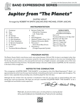 Book cover for Jupiter (from The Planets): Score