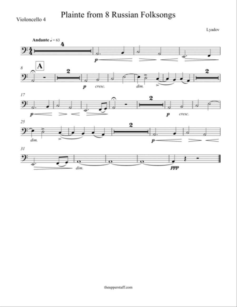 8 Russian Folksongs Plainte String Orchestra scores gallery preview page 4