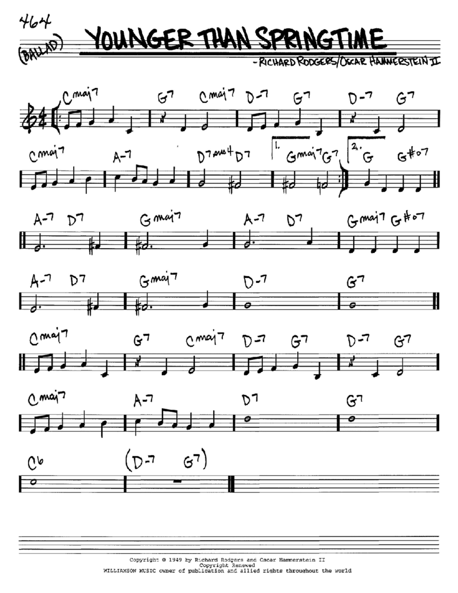 Younger Than Springtime Piano scores gallery preview page 1